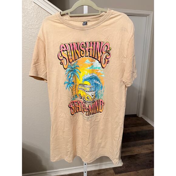 Simply Southern Tops - Simply Southern Beige Sunshine Graphic Tee Size XXL